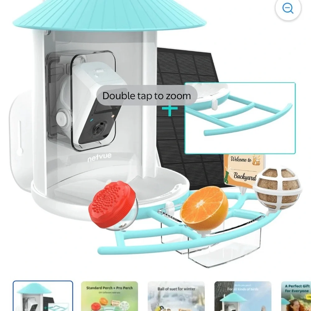 Birdfy Feeder with Camera - White and Green